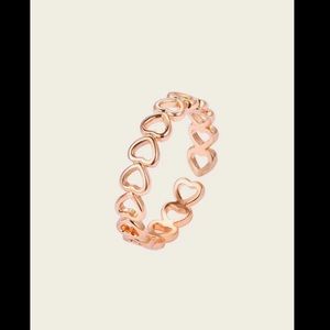 Rose Gold Hollow Heart Adjustable Ring